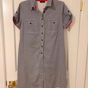 Delmod Vintage 1950’s-1970’s Pinstriped Shirt Dress